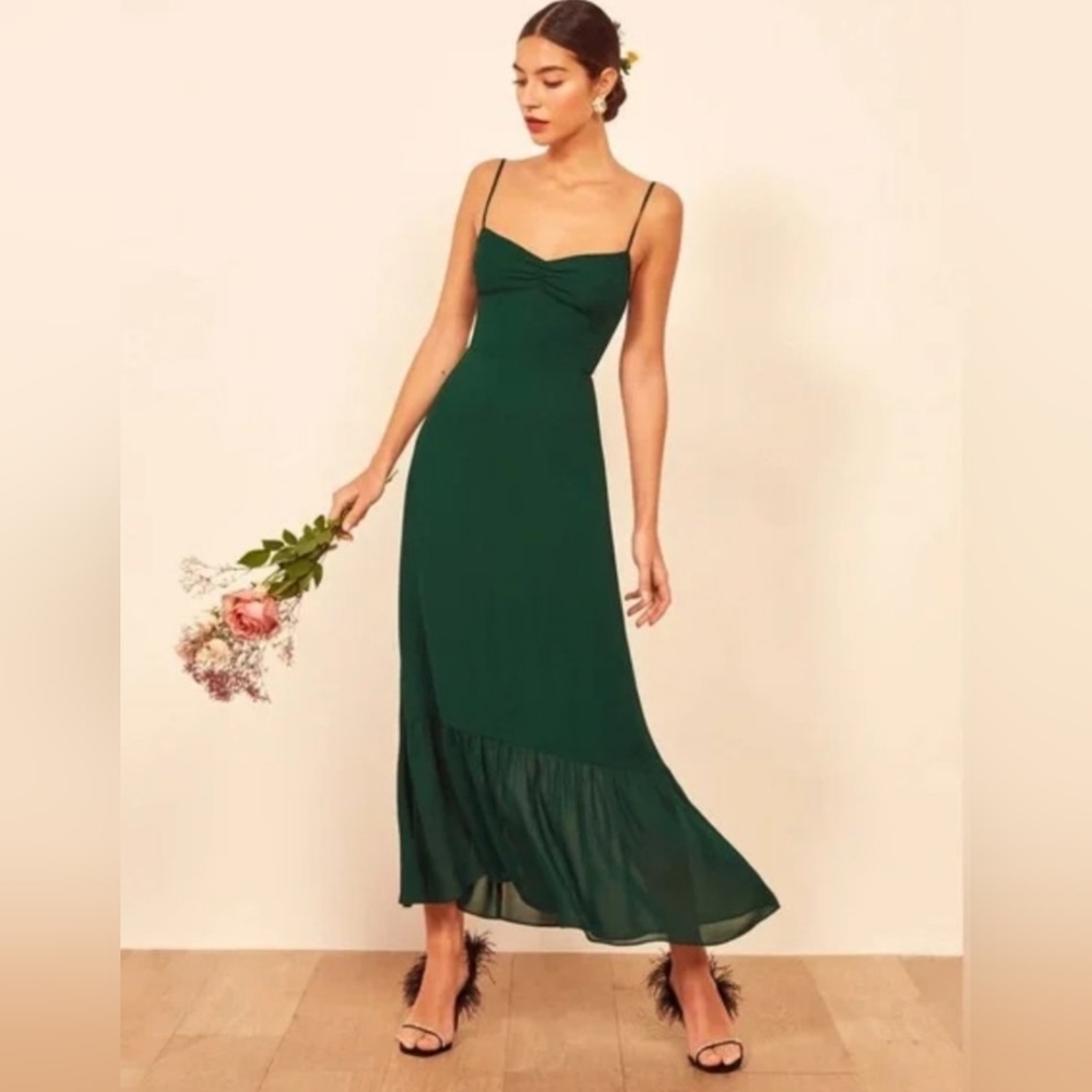 Reformation green Emersyn Dress
